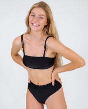 Charger l'image dans la galerie, Gallery: Rio De Sol Ensemble Set Shimmer-Black Bandeau-Reto Hotpants