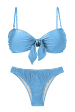 Charger l'image dans la galerie, Product Front: Rio De Sol Ensemble Set Shimmer-Baltic-Sea Bandeau-Knot Essential