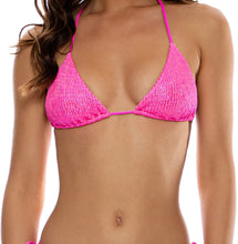Charger l'image dans la galerie, Image 04: Luli Fama Haut Top Wavy Ruched Bella Metallic Hot Pink