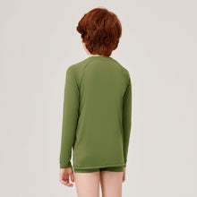 Charger l'image dans la galerie, Model Back: Uv Line T-Shirt Longsleeve Uvrpo Inf Verde Militar Upf50+