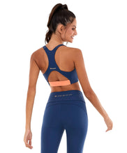 Charger l'image dans la galerie, Model Back: Alto Giro Fitness Haut Top Bodytex Ii Abertura Com Ziper Azul Ocean