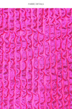 Charger l'image dans la galerie, Image 05: Luli Fama Haut Top Wavy Ruched Bella Metallic Hot Pink