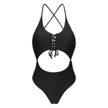 Charger l'image dans la galerie, Product Front: Rio De Sol Une Pièce Dots-Black Ivy Strap