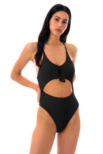 Charger l'image dans la galerie, Model Front: Rio De Sol Une Pièce Dots-Black Ivy Strap
