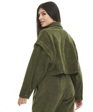 Charger l&#39;image dans la galerie, Jaqueta Cropped Colete Stretch Verde Kalamata
