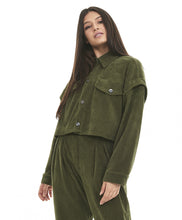 Charger l&#39;image dans la galerie, Jaqueta Cropped Colete Stretch Verde Kalamata

