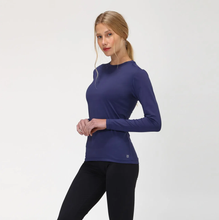 Charger l'image dans la galerie, Image 02: Uv Line T-Shirt Longsleeve Uvpro Fem Navy Blue Upf50+
