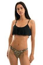 Charger l'image dans la galerie, Model Front: Rio De Sol Haut Top Leopardo Black Babado
