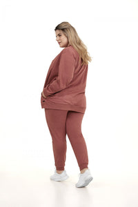 Model Back: Alto Giro Fitness Haut Jaqueta Melange Plus Rosa Hug