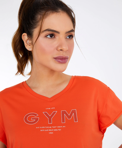 Image 02: Alto Giro Fitness Haut T-Shirt Cropped Skin Fit Gym Laranja Pitanga