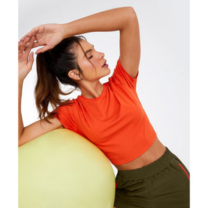 Image 02: Alto Giro Fitness Haut T-Shirt Skin Fit Cropped 1983 Laranja Pitanga