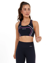 Charger l&#39;image dans la galerie, Model Front: Alto Giro Fitness Haut Top Hyper Costas Nadador Preto
