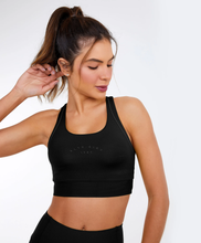 Charger l&#39;image dans la galerie, Model Front: Alto Giro Fitness Haut Top Hyper Nadador Com Frisos Preto

