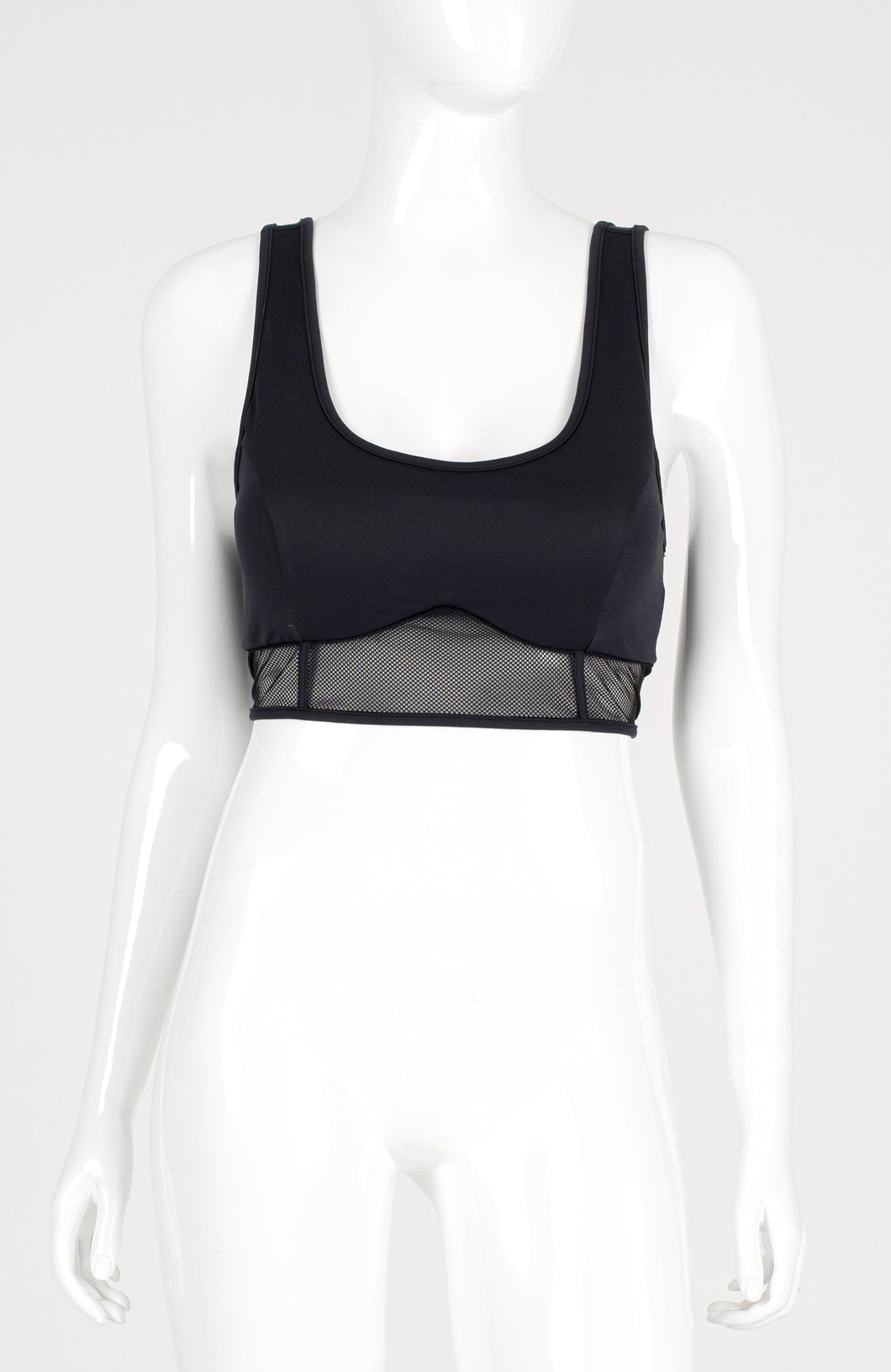 Model Front: Alto Giro Fitness Haut Top Light Transparencia Preto