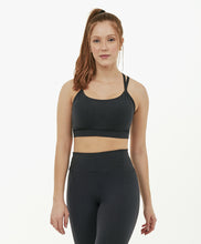 Charger l&#39;image dans la galerie, Model Front: Alto Giro Fitness Haut Top Supplex Tiras Costas Preto
