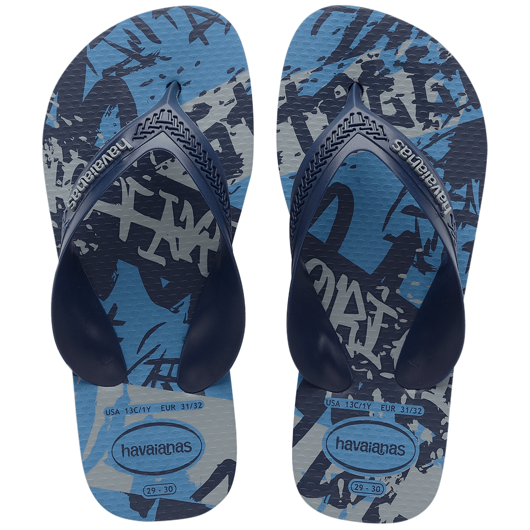 Model Front: Havaianas Tongs Havaianas Kids Max Street Azul Aco
