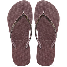 Charger l&#39;image dans la galerie, Product Front: Havaianas Tongs Slim Metal Mesh Grape Wine
