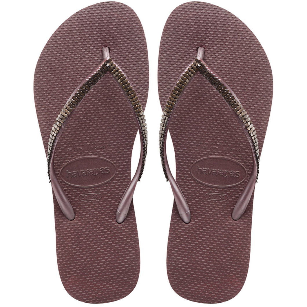 Product Front: Havaianas Tongs Slim Metal Mesh Grape Wine