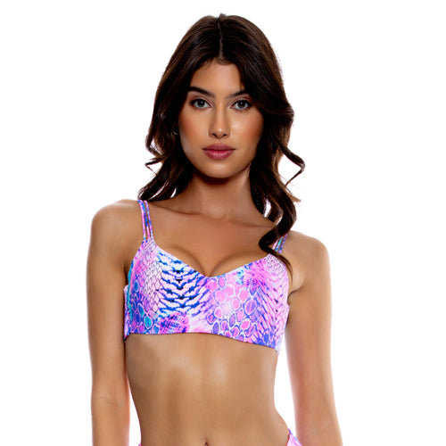 Gallery: Luli Fama Haut Top Strappy Blue Pink