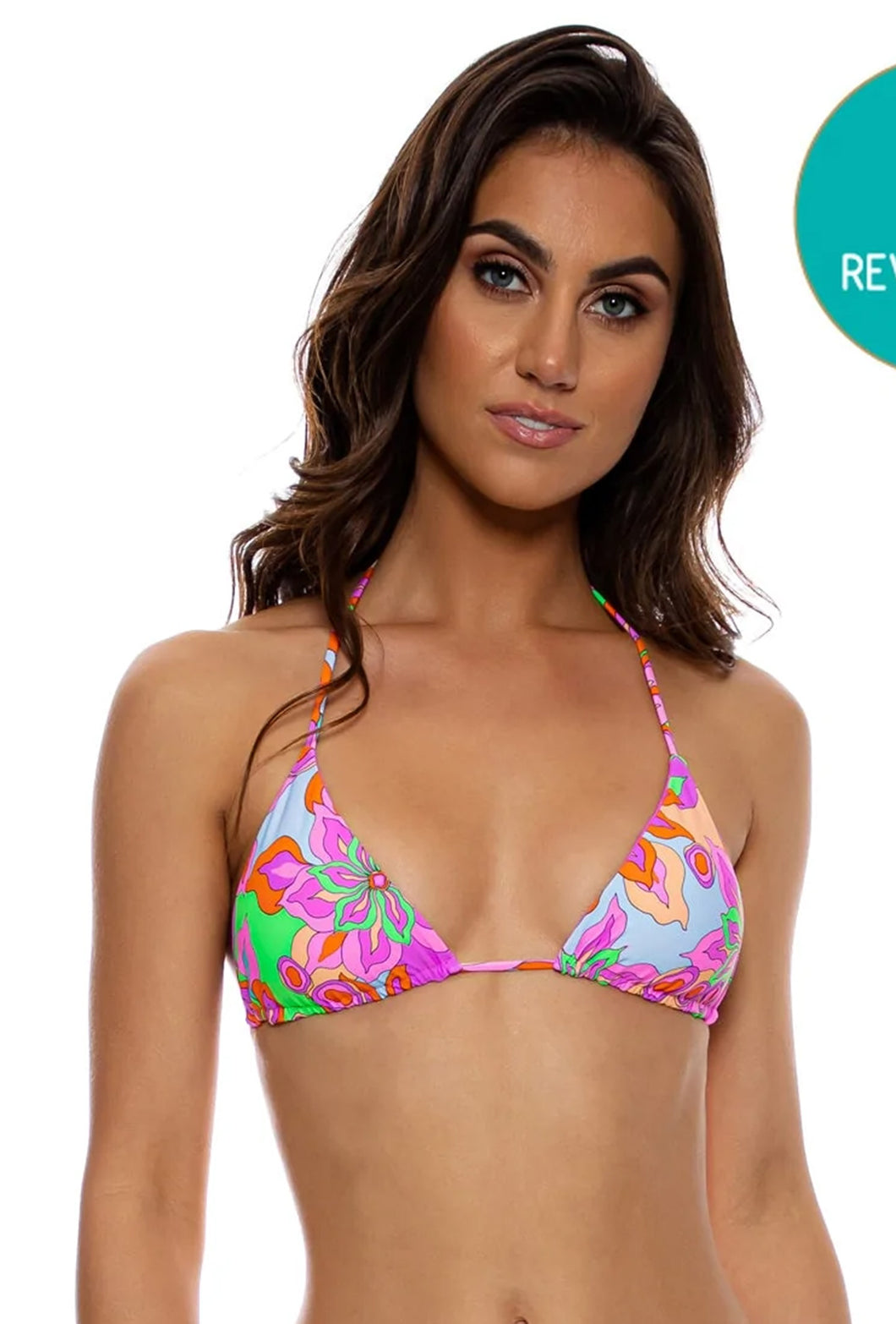 Model Front: Luli Fama Haut Top Wavy Ruched Reversible Vivi Il Momento