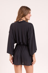 Image 08: Rio De Sol Robe De Plage Black Kimono