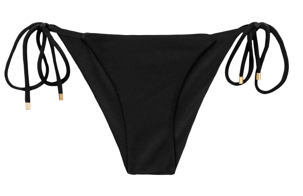 Product Front: Rio De Sol Bas Bottom Shimmer-Black Cheeky-Tie