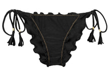 Charger l&#39;image dans la galerie, Product Front: Rio De Sol Bas Bottom Shimmer-Black Frufru-Comfy

