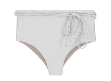 Charger l&#39;image dans la galerie, Product Front: Rio De Sol Bas Bottom Shimmer-White Belted-High-Waist
