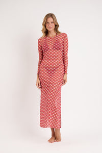 Model Front: Rio De Sol Vêtement De Plage Floral-Scales Dress Lucy