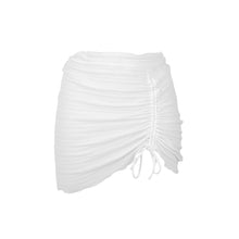 Charger l&#39;image dans la galerie, Product Front: Rio De Sol Jupe De Page Memphis-White Mini Skirt Ruched
