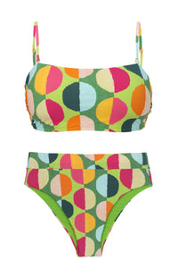 Product Front: Rio De Sol Ensemble Set Garden-City Bandeau-Reto Hotpant-Cos