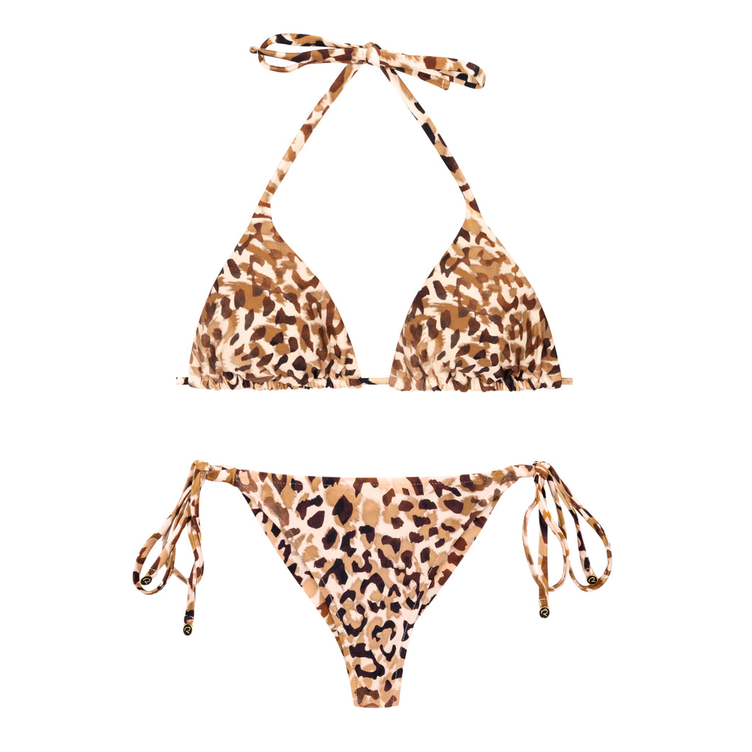 Product Front: Rio De Sol Ensemble Set Leopard Tri-Inv Cheeky-Tie