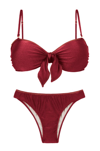 Product Front: Rio De Sol Ensemble Set Shimmer-Divino Bandeau-Knot Essential