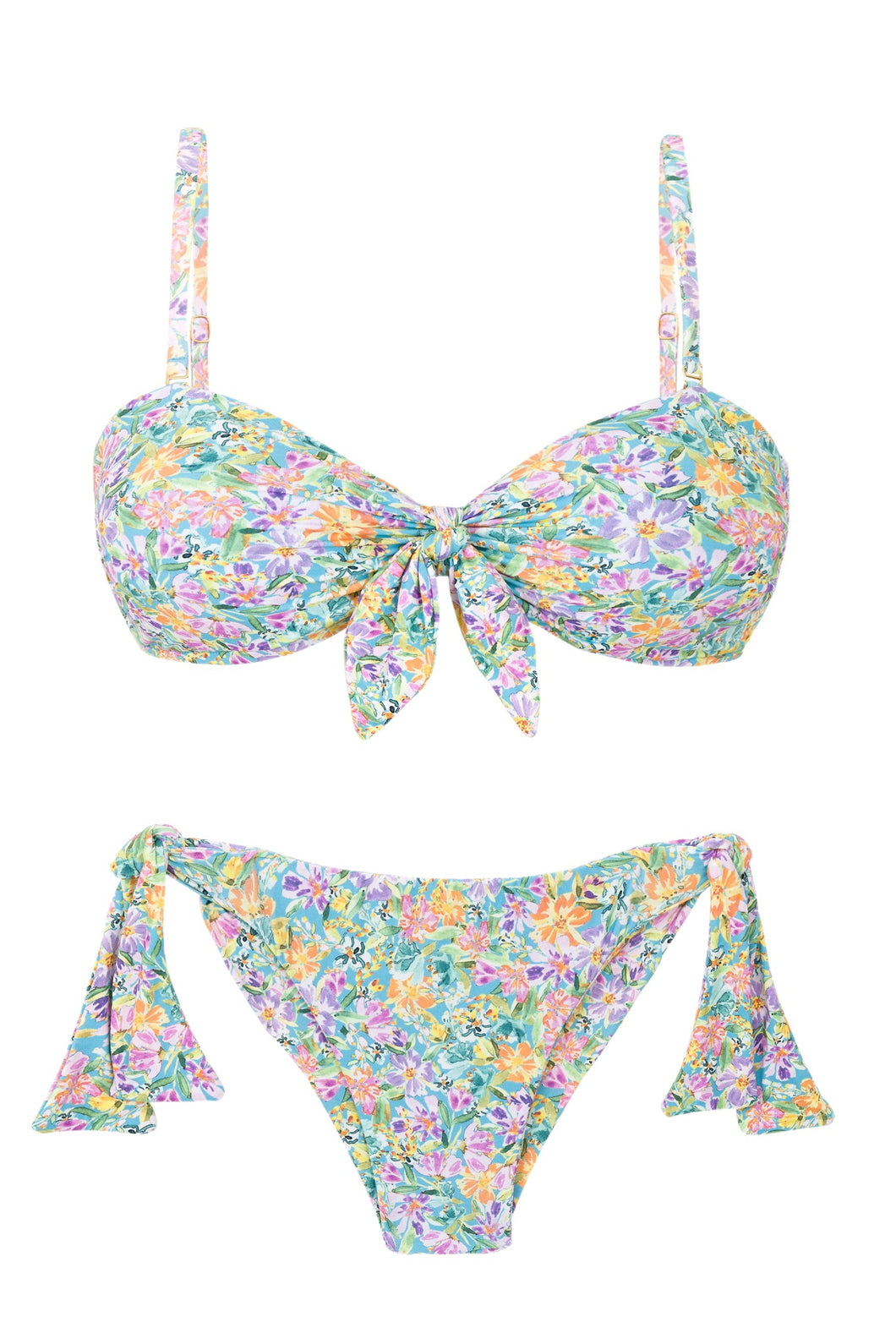 Product Front: Rio De Sol Ensemble Set Tiny-Garden Bandeau-Knot Italy