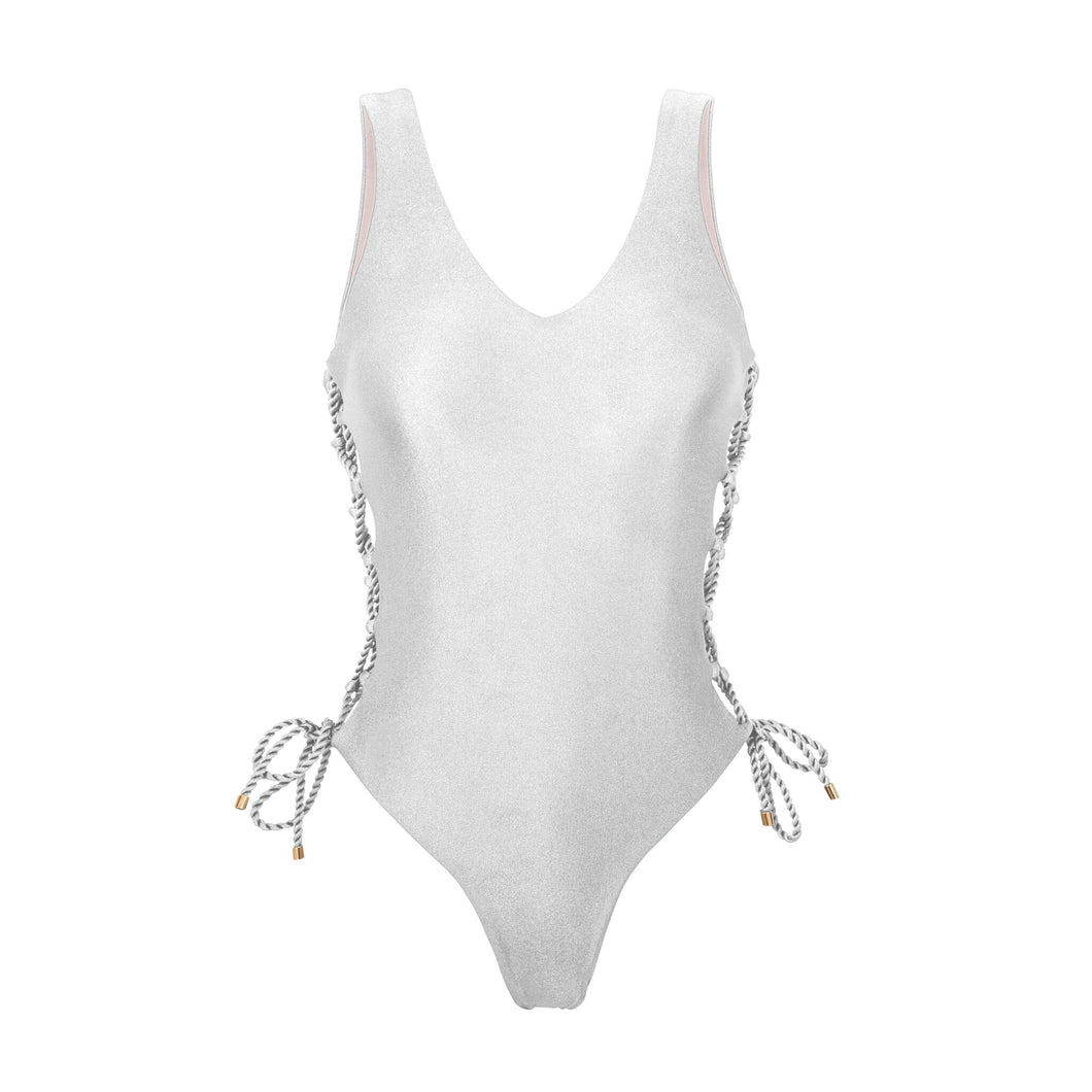 Product Front: Rio De Sol Une Pièce Shimmer-White Zoe