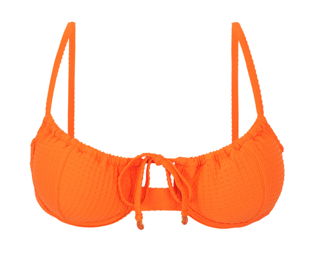 Product Front: Rio De Sol Haut Top Dots-Orange Balconet-Tie
