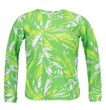 Charger l&#39;image dans la galerie, Product Front: Rio De Sol Haut Top Green-Palms Rash-Guard
