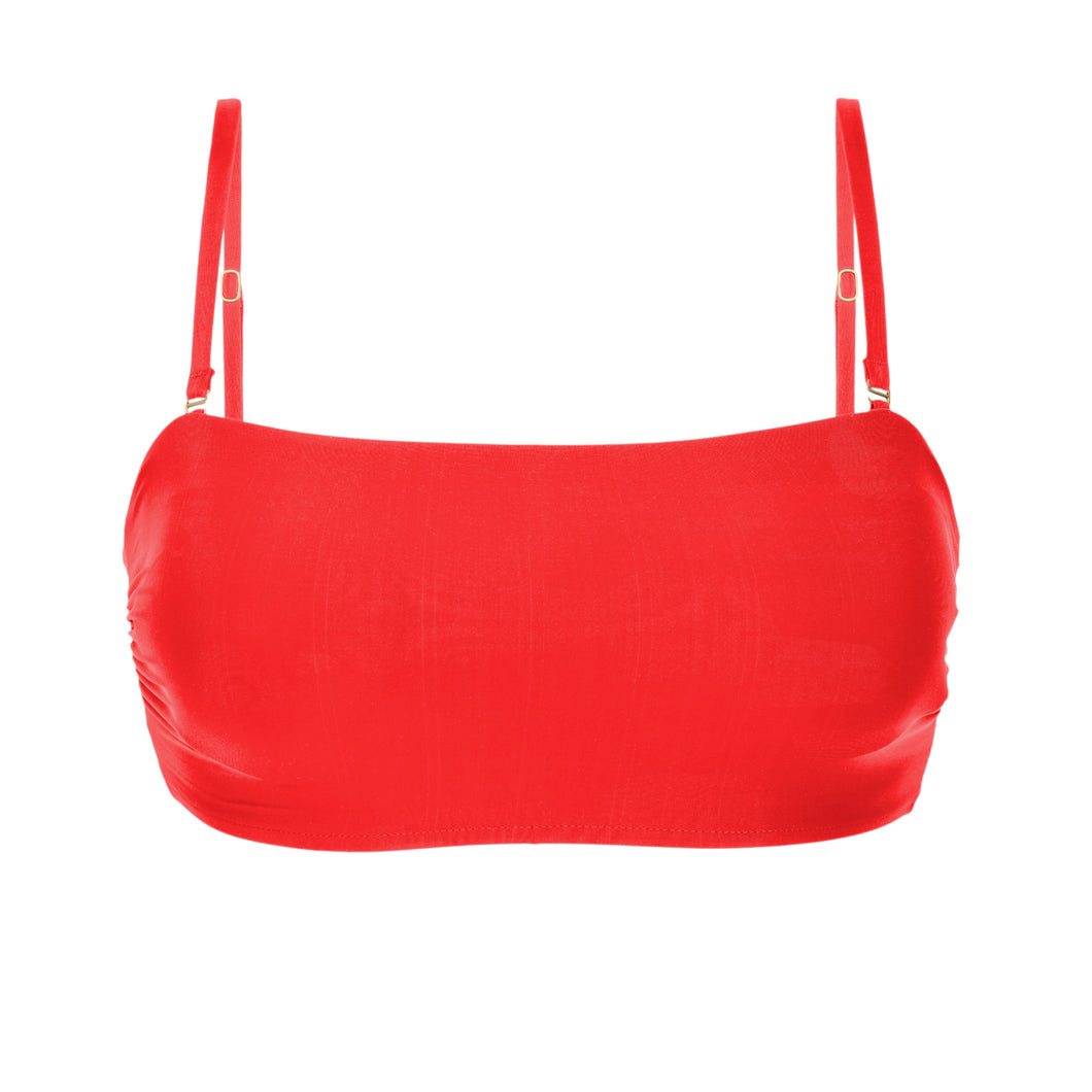 Product Front: Rio De Sol Haut Top Rouge Bandeau-Reto