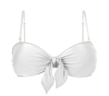 Charger l&#39;image dans la galerie, Product Front: Rio De Sol Haut Top Shimmer-White Bandeau-Knot
