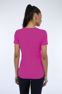 T-Shirt Skin Fit Inspiracionais Pink Choque