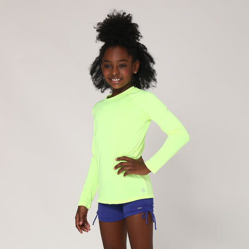 Model Front: Uv Line T-Shirt Camiseta Uvlight Amarelo Fluor Spf50+
