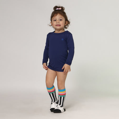 Model Front: Uv Line T-Shirt Longsleeve Baby Marinho Upf50+
