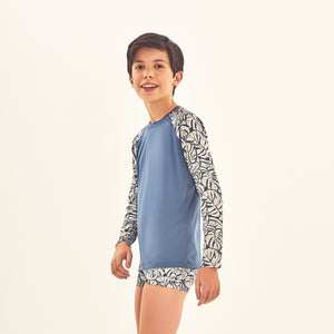 Image 02: Uv Line T-Shirt Rash Guard Kids Costela Aco Off White Upf50+