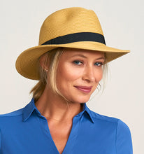 Charger l&#39;image dans la galerie, Image 02: Uv Line Chapeau Panama Shanghai Areia Preto Upf50+
