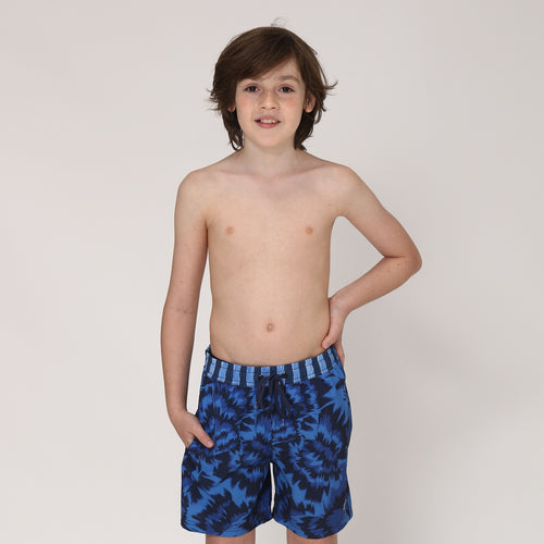Model Front: Uv Line Maillot De Bain Garçon Short Acqua Oceano Inf Upf50+