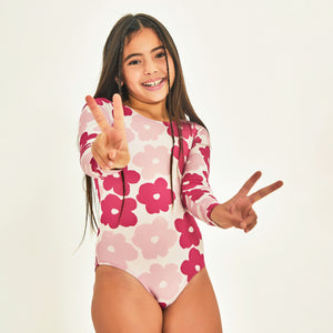 Image 04: Uv Line Une Pièce Fille Swimsuit Flores Upf50+