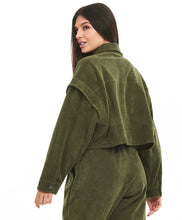 Charger l&#39;image dans la galerie, Jaqueta Cropped Colete Stretch Verde Kalamata
