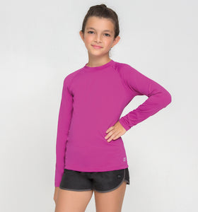Kids FPU50+ Uvpro Long Sleeve T-Shirt Pink Uv
