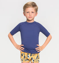 Charger l&#39;image dans la galerie, Kids FPU50+ Uvpro Short Sleeve T-Shirt Navy Blue Uv
