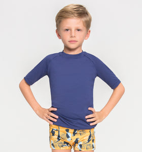 Kids FPU50+ Uvpro Short Sleeve T-Shirt Navy Blue Uv